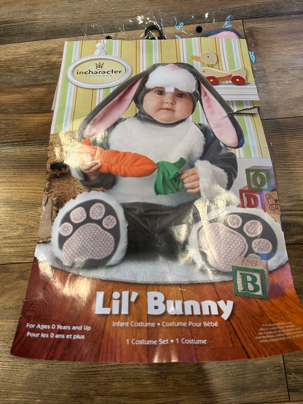 InCharacter Lil' Bunny Infant Costume - Gray Halloween Baby 6-12 months